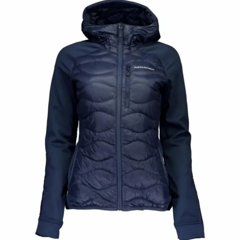 W Helium Down Hybrid Hood Blue Shadow