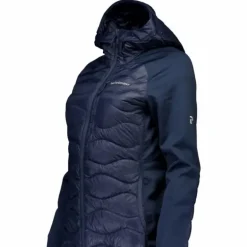 W Helium Down Hybrid Hood Blue Shadow
