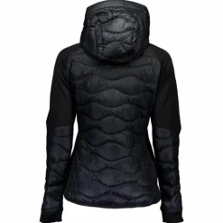 W Helium Down Hybrid Hood Black