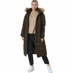 W. Long Slim Padded Parka Brownie Bit