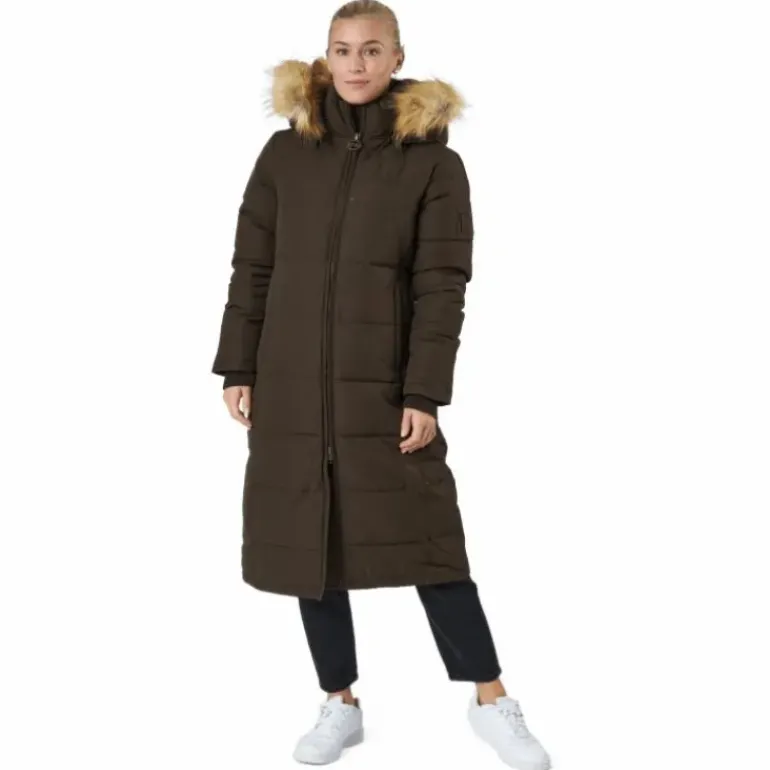 W. Long Slim Padded Parka Brownie Bit