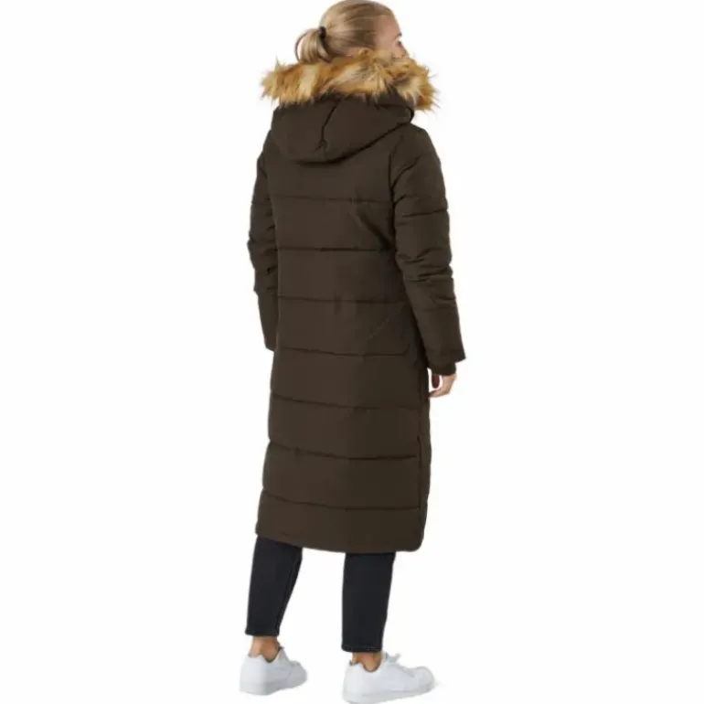 W. Long Slim Padded Parka Brownie Bit