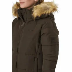 W. Long Slim Padded Parka Brownie Bit
