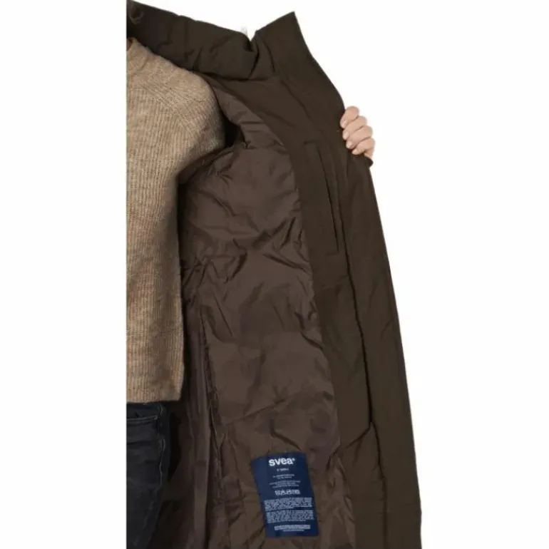 W. Long Slim Padded Parka Brownie Bit