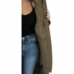 W. Loose Fur Hood Coat Mole