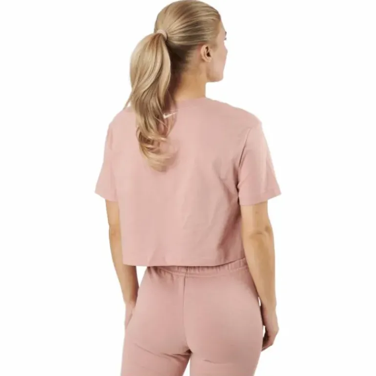 W Nsw Crop Ss Tee Prnt Rose Whisper/white