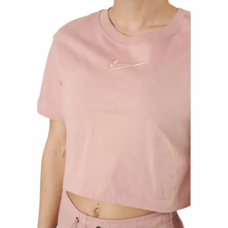 W Nsw Crop Ss Tee Prnt Rose Whisper/white