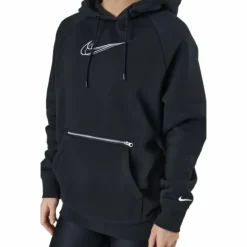 W Nsw Po Hoodie Os Bb Flc Prnt Black/white