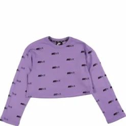 Wmns Printed Fleece Crewneck Pink