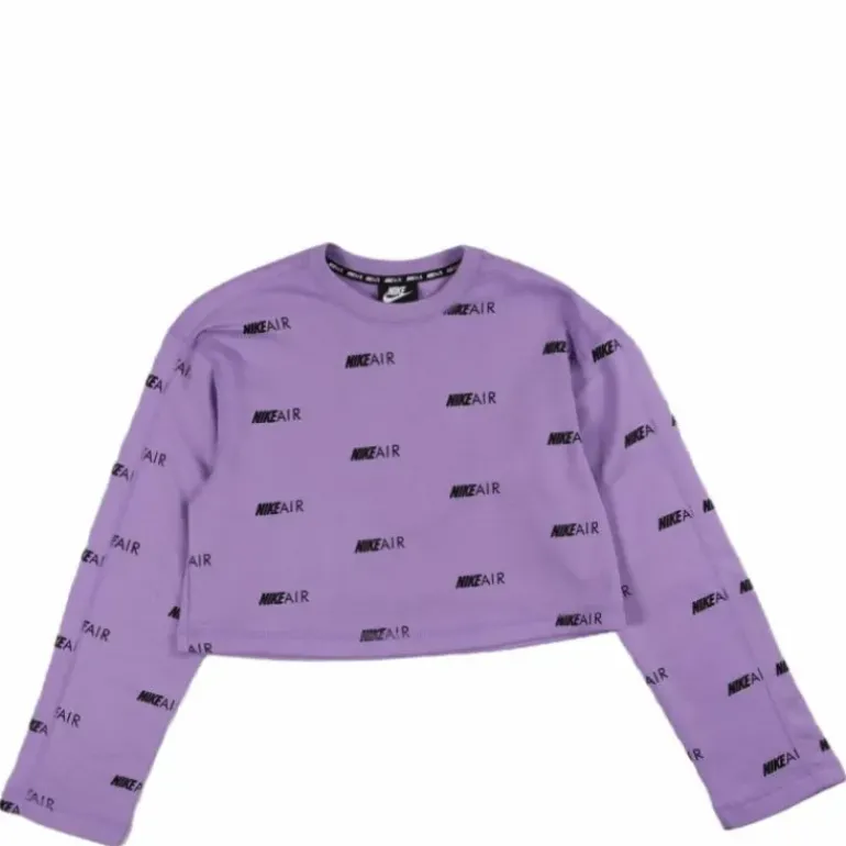 Wmns Printed Fleece Crewneck Pink