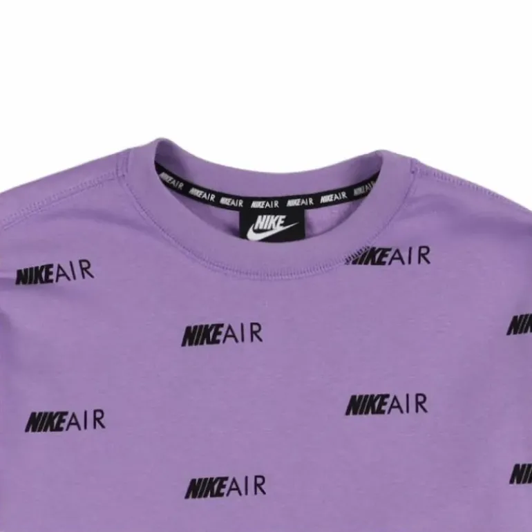 Wmns Printed Fleece Crewneck Pink