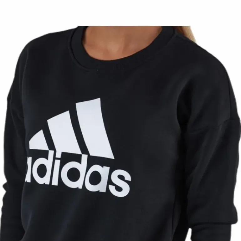 Womens Badge Of Sport Crew Sweatshirt Black
