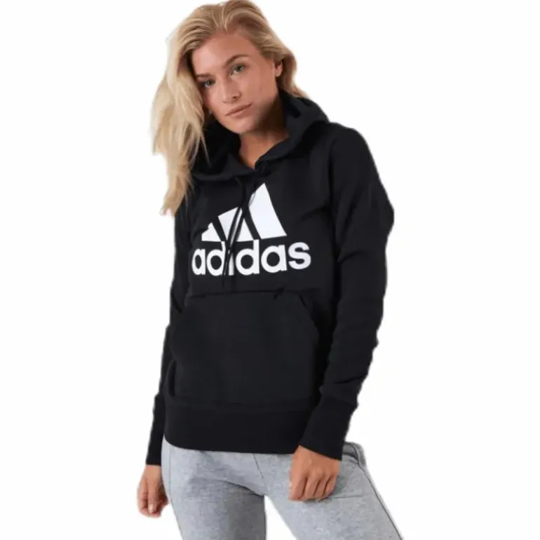 Womens Badge Of Sport Overhead Fleece Hoodie Black