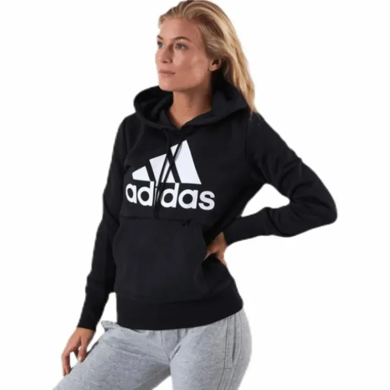 Womens Badge Of Sport Overhead Fleece Hoodie Black