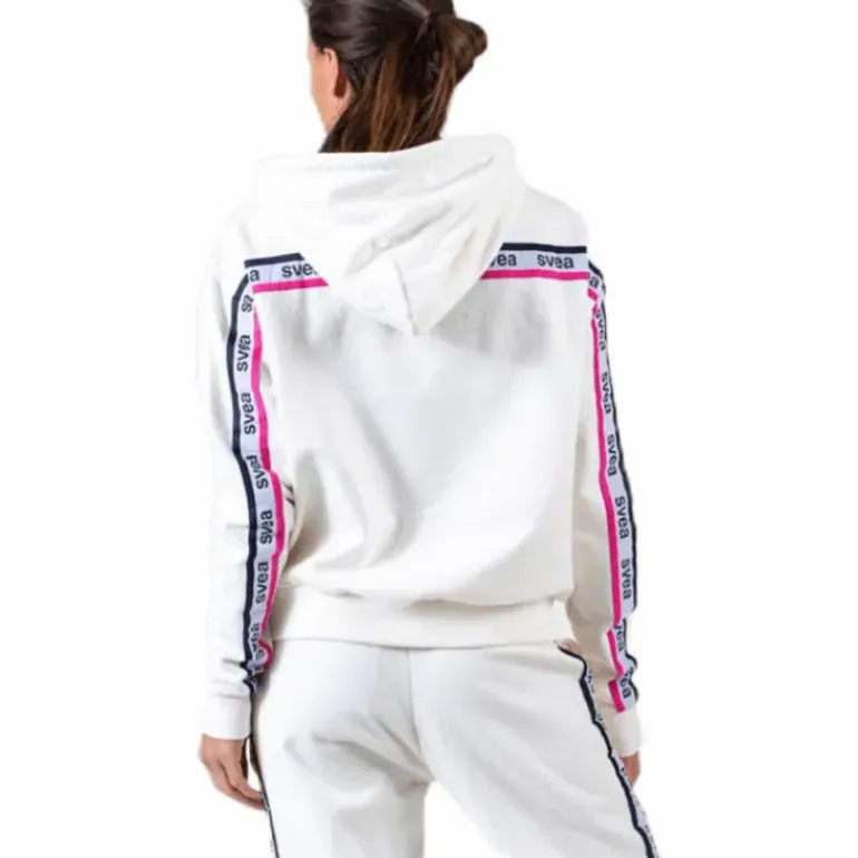 Woven Logo Tape Zip Hood White