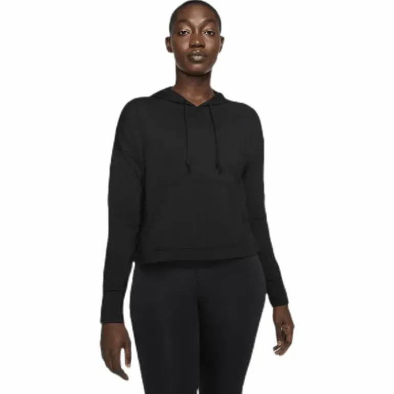 Yoga Jersey Crop Hoodie Black