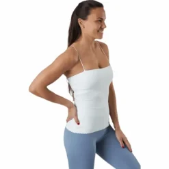 Yoga Luxe Eyelet Tank Top White