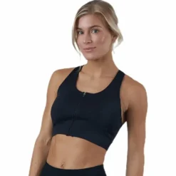 Zip Sports Bra Black