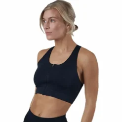 Zip Sports Bra Black