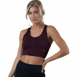 Zip Sports Bra Red